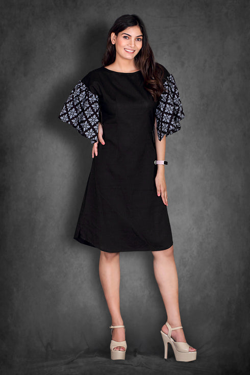 BLACK RUFFLE DRESS